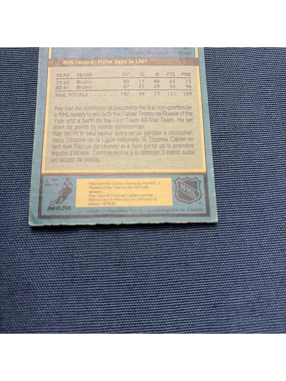 1981-82 O-Pee-Chee Ray Bourque #1 Boston Bruins